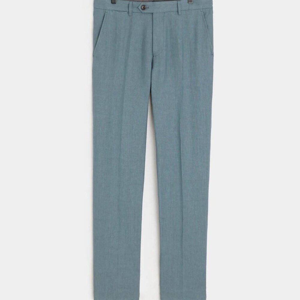 Todd Snyder ITALIAN LINEN SUTTON TROUSER IN Wine - Picture 2 of 5